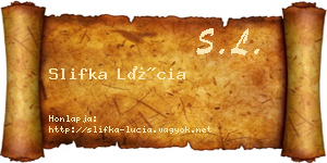 Slifka Lúcia névjegykártya